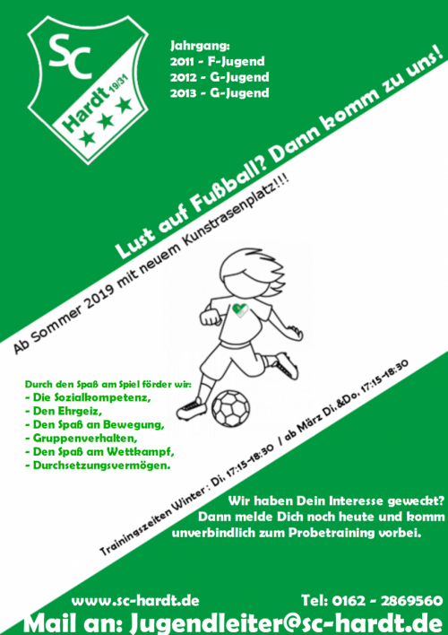 2011er, 2012er, 2013er, kommt zum SC Hardt!