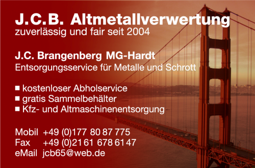 Herzlichen Dank an J.C.B. Altmetallverwertung