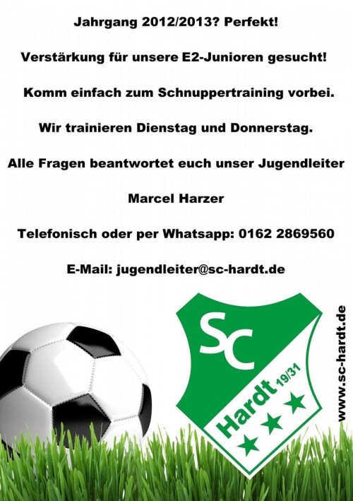 Jahrgang 2012/2013 für unsere E2-Junioren gesucht