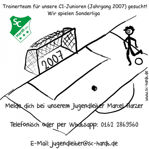 Trainerteam für unsere C1-Junioren (Jahrgang 2007) gesucht!