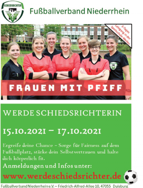 FVN-Neulingslehrgang ausschließlich für Schiedsrichterinnen im Oktober