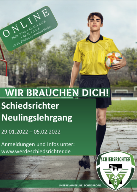 Online Lehrgang: Jetzt kostenlos anmelden und Schiedsrichter werden