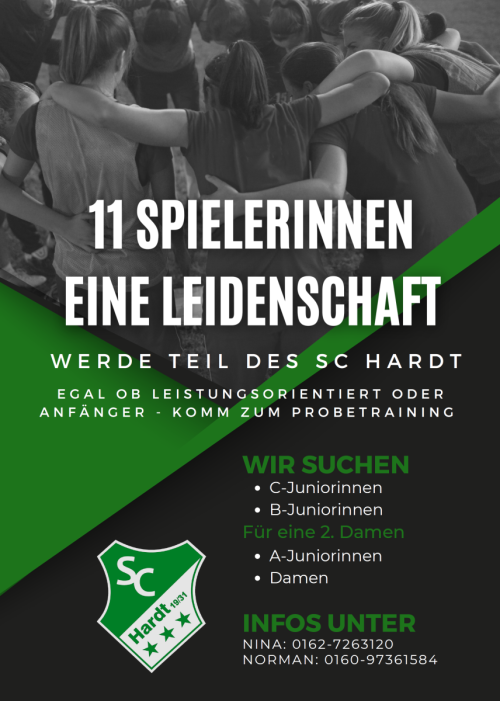 Wir suchen A-C-Juniorinnen und Seniorinnen für 2. Damen Team