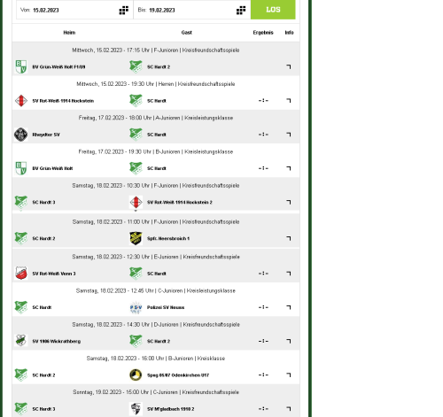 11 Spiele (5 Heimspiele) unserer Teams von heute bis Sonntag