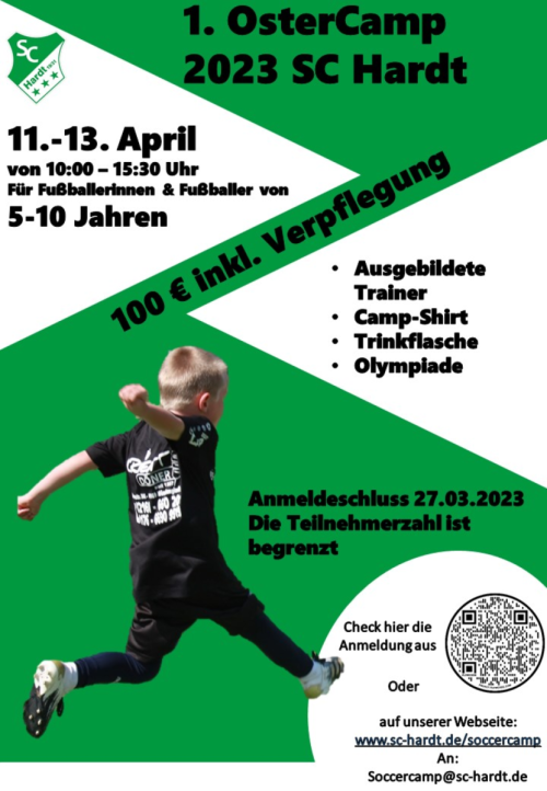 Das 1. Ostercamp in Hardt! Schnell sein lohnt sich, checkt die Anmeldung hier: