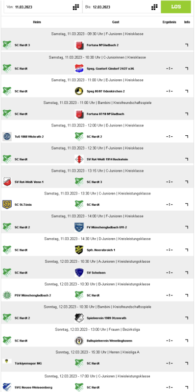 16 Spiele (10 Heimspiele) unserer Teams am Samstag und Sonntag