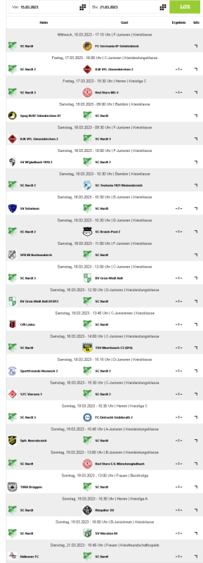 23 Spiele (11 Heimspiele) unserer Teams von heute bis Dienstag
