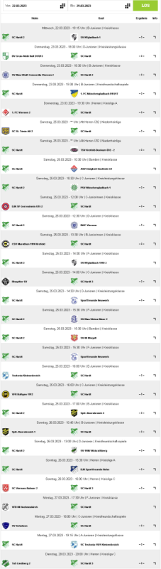 Viele Spiele unserer Teams: 29 Spiele (15 Heimspiele) von heute bis Dienstag