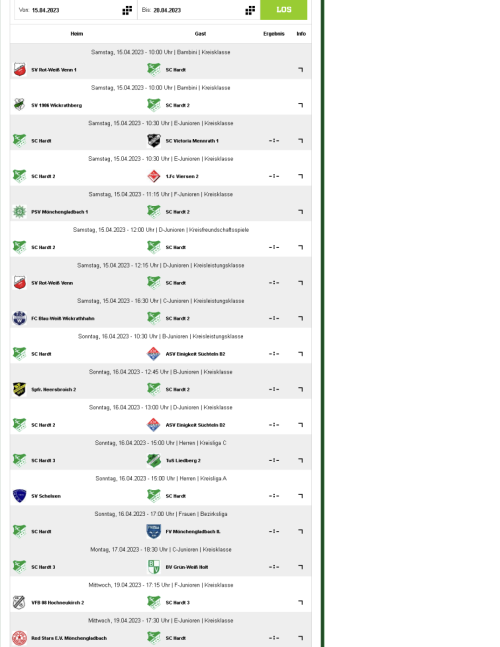 17 Spiele (8 Heimspiele) unserer Teams von Samstag bis Mittwoch