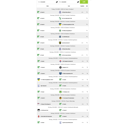 19 Spiele (14 Heimspiele) unserer Teams von heute bis Montag