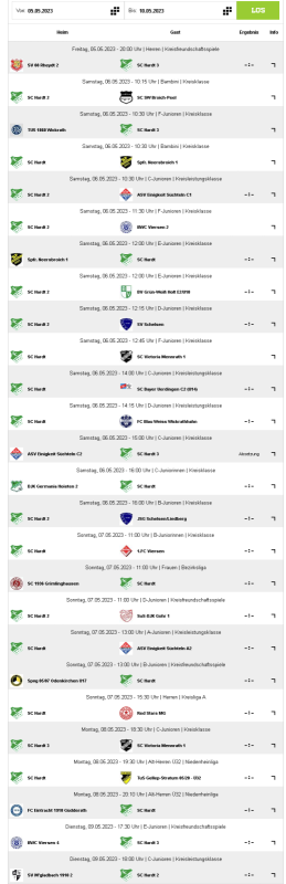 25 Spiele (16 Heimspiele) unserer Teams von heute bis Dienstag