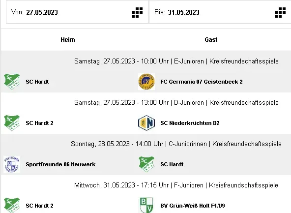 4 Freundschaftsspiele (3 Heimspiele) unserer Teams von Samstag bis Mittwoch