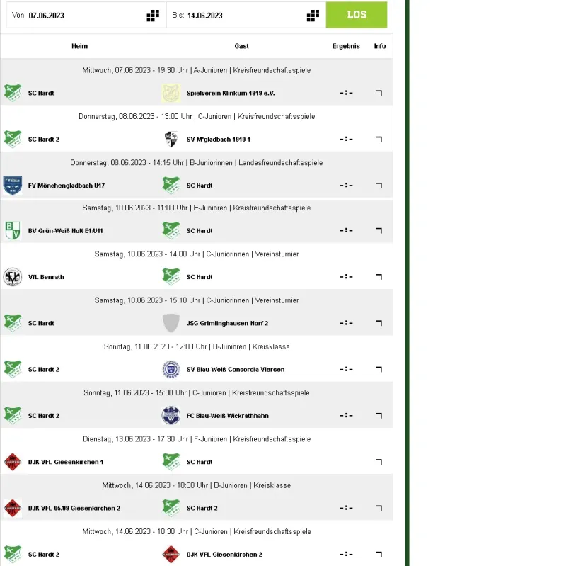 11 Spiele (6 Heimspiele) heute bis Mittwoch, Feldstadtmeisterschaft und Quali
