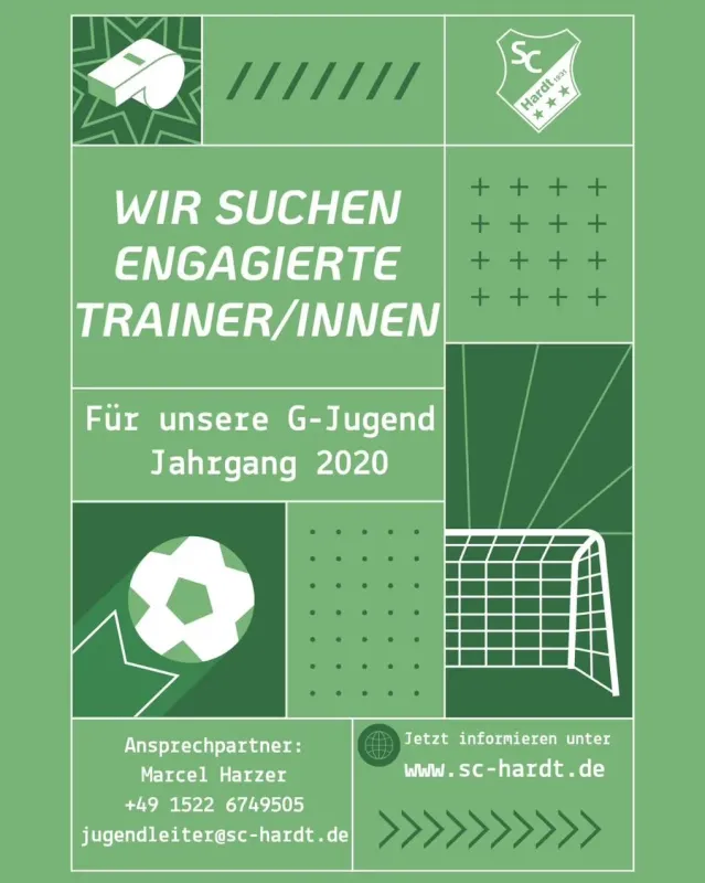  Trainer/innen gesucht. Unsere G-Jugend (Jg. 2020) braucht Verstärkung!