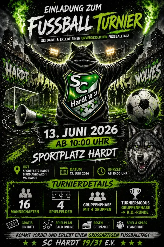 Fußballturnier am 13. Juni 2026