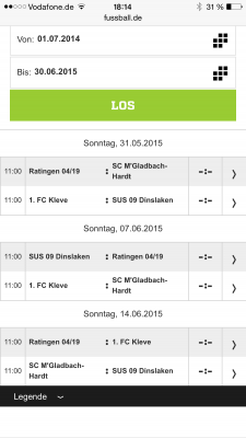 Gegner der B Jugend in der NL Quali
