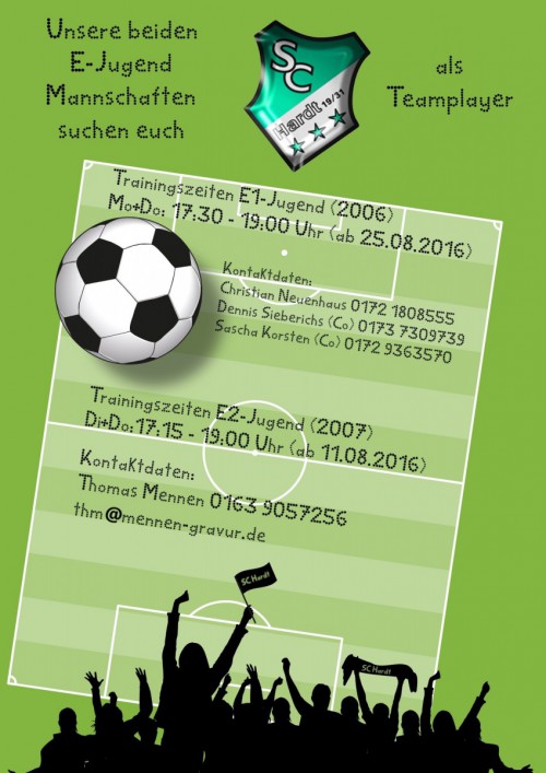 Unsere E-Jugend Mannschaften suchen euch als Teamplayer