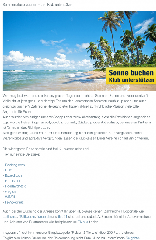 Einkäufe über Klubkasse für unseren SC Hardt