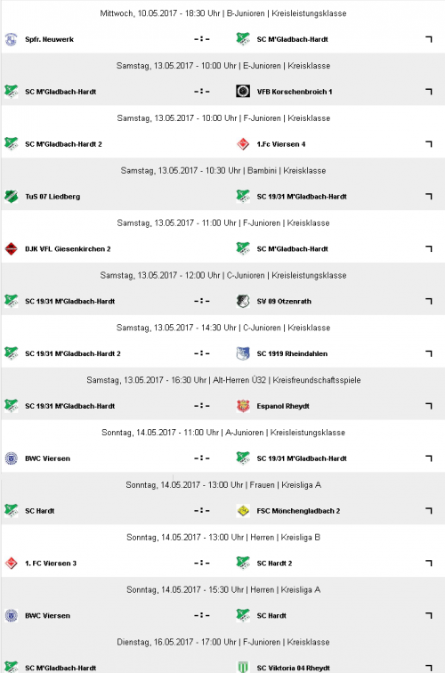13 Spiele (7 Heimspiele) von heute bis Dienstag: