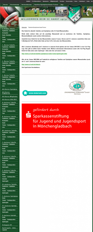 Spielpläne aller Junioren Mannschaften sind online