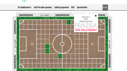 1. Bandenwerbung Spende von Firma PRÄZISA Joachim Arndt