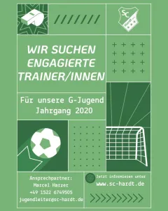  Trainer/innen gesucht. Unsere G-Jugend (Jg. 2020) braucht Verstärkung!
