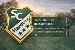 Der SC Hardt ist stolz auf Noah. 