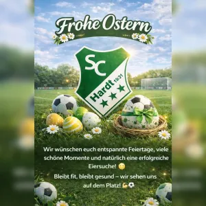 Der SC Hardt 1931 wünscht Mitgliedern, Fans, Sponsoren und Freunden frohe Ostern